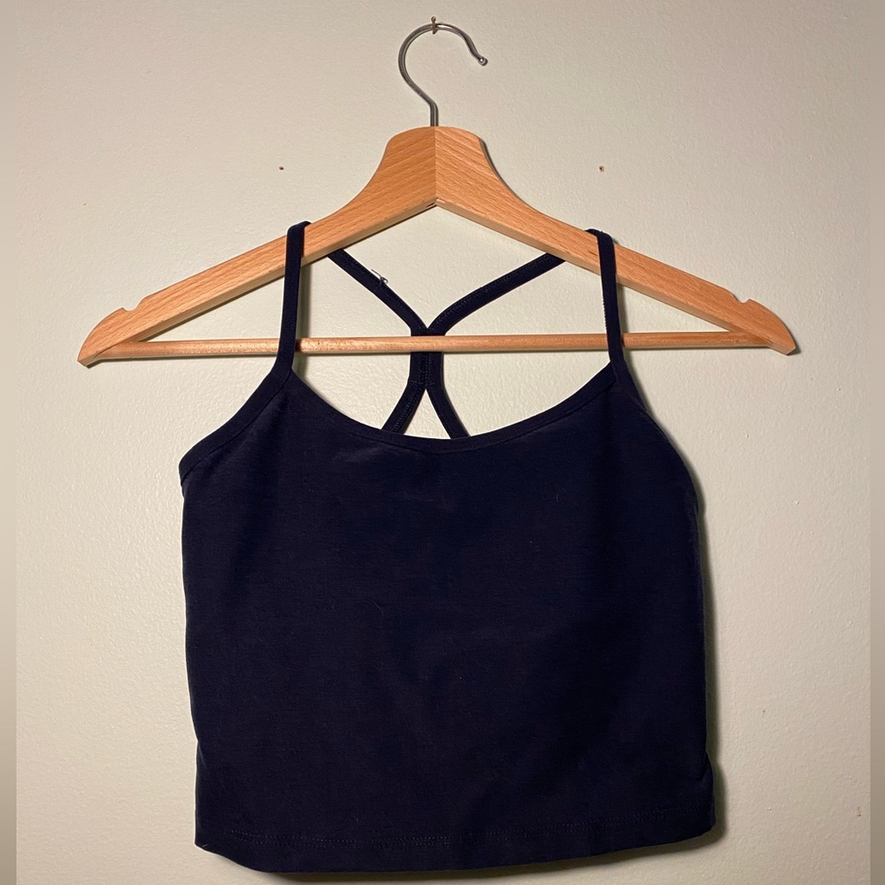Navy athletic crop top